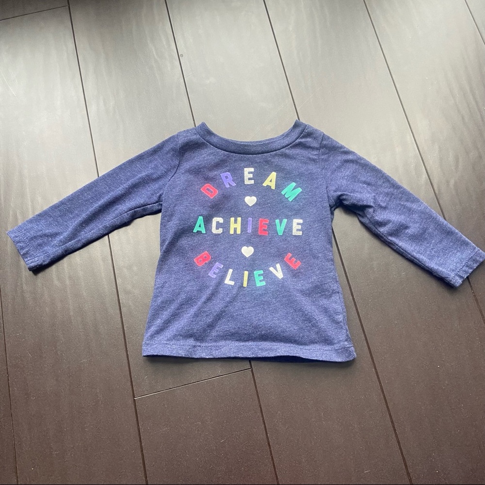 Carter’s baby girl long sleeved navy dream, believe, achieve top 9M NWOT
